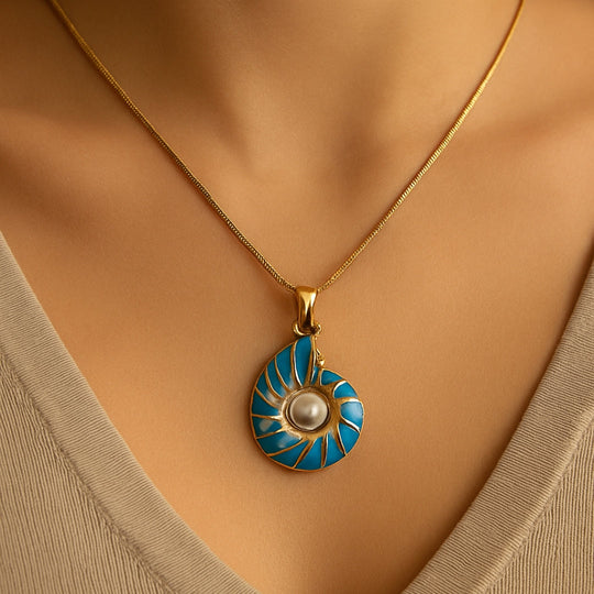 Pearl Blue Shell Necklace